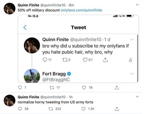 quinn finite fort bragg incident|NSFW: The OnlyFans Model That Fort Bragg Got Horny For Is。